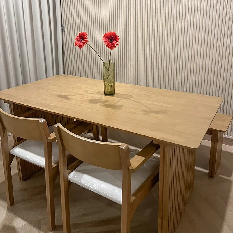 Size : 160 / Top : Rubber Wood / Color : Oak