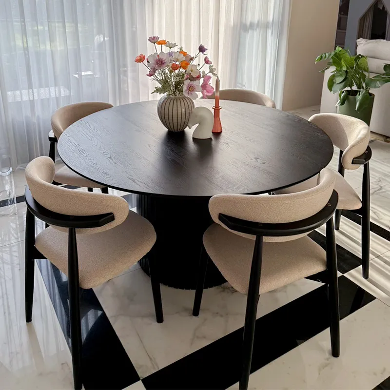 Size : 140 / Top : Oak Wood / Color : Black