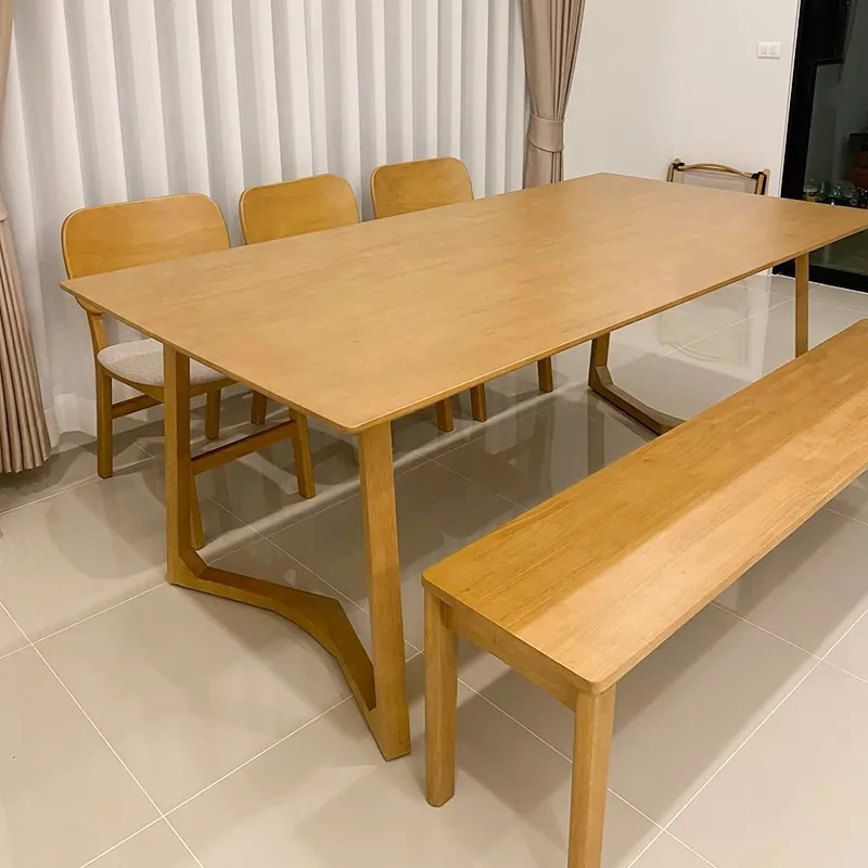 Size : 200 / Top : Rubber Wood / Color : Oak
