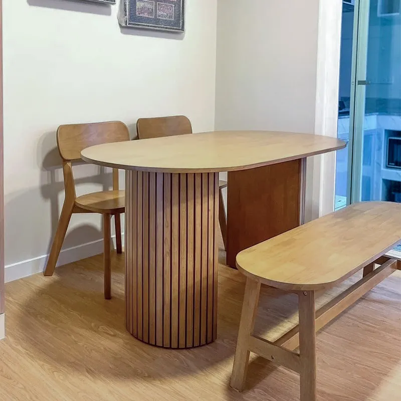 Size : 150 / Top : Rubber Wood / Color : Oak