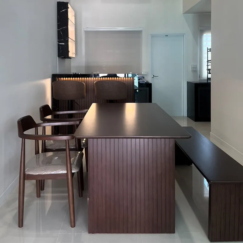 Size : 160 / Top : Rubber Wood / Color : Walnut