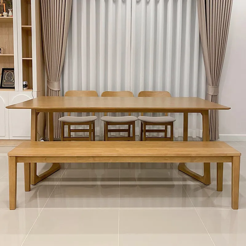 Size : 200 / Top : Rubber Wood / Color : Oak