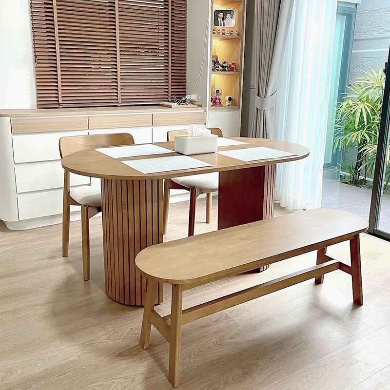 Size : 150 / Top : Rubber Wood / Color : Oak