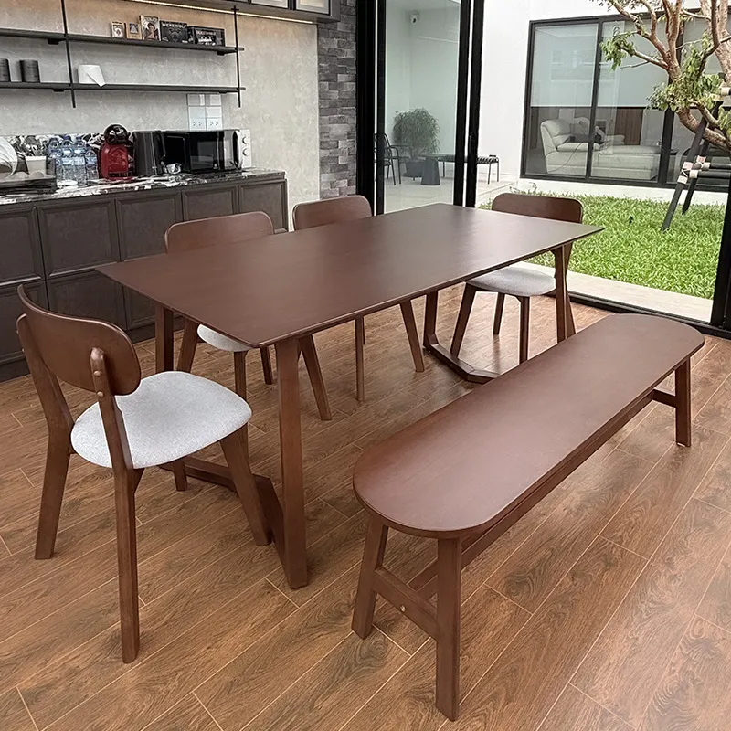 Size : 180 / Top : Rubber Wood / Color : Walnut
