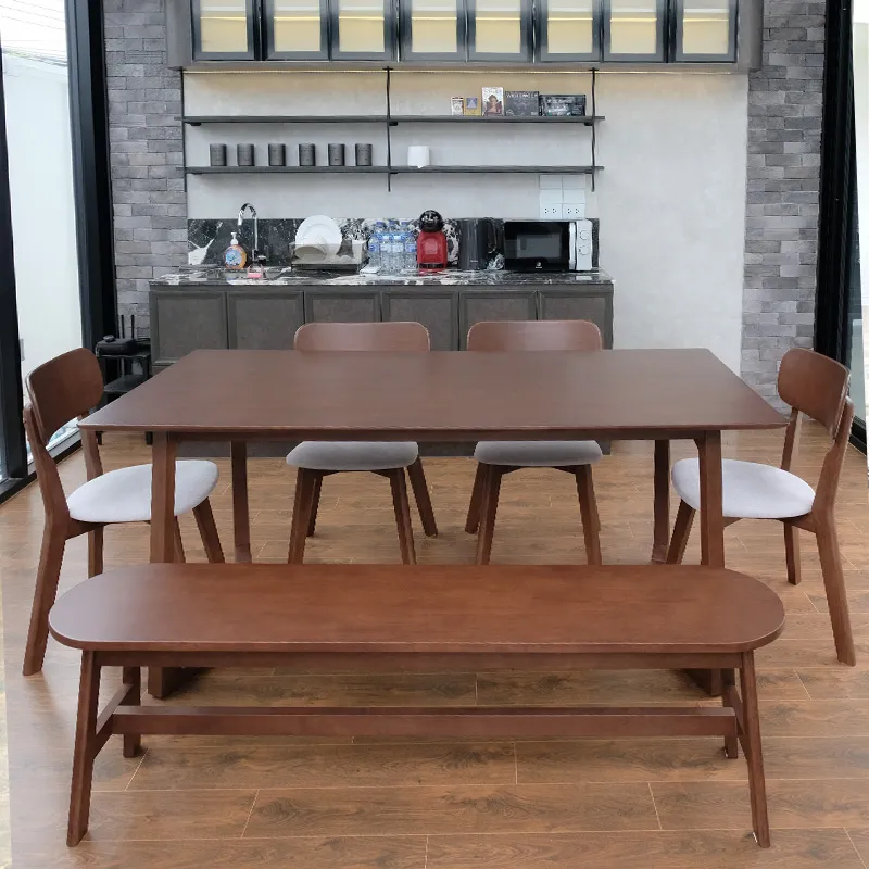 Size : 180 / Top : Rubber Wood / Color : Walnut