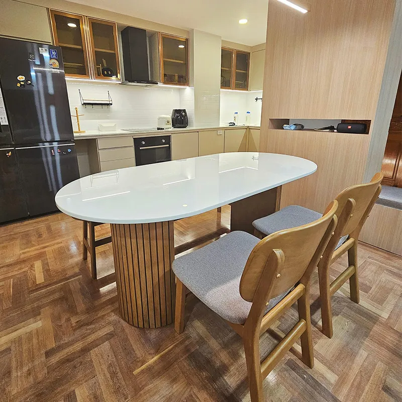 Size : 180 / Top : Engineered Stone / Color : Oak